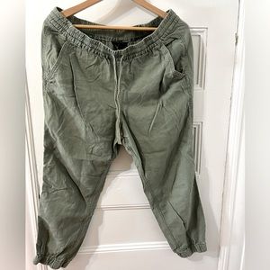 Jcrew drawstring green pant trousers size 12 cotton